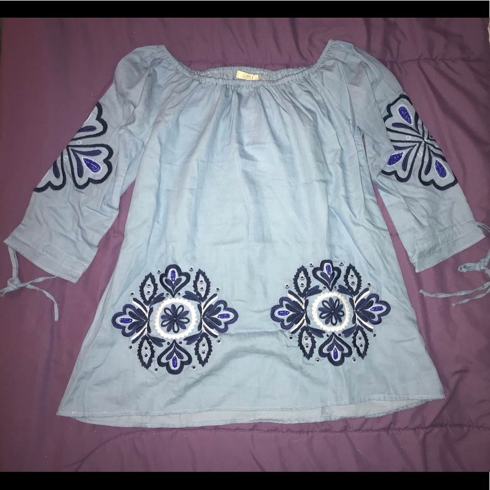 NWT {MondayDress} Blue Top